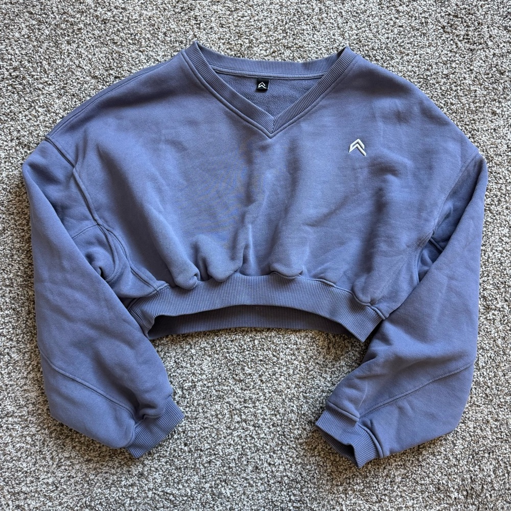 Oner Active Slate Blue All Day Lightweight Crop Sweatshirt